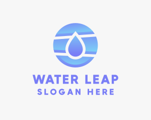 Circle Water Droplet logo design