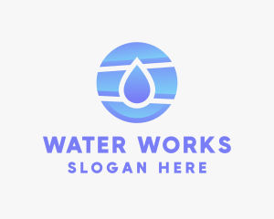 Circle Water Droplet logo design