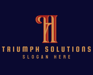 Retro Firm Letter H  logo design