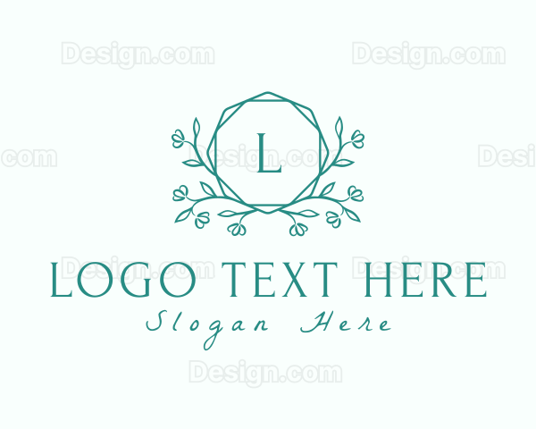 Botanical Leaf Wreath Logo