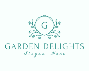 Botanical Leaf Wreath logo design