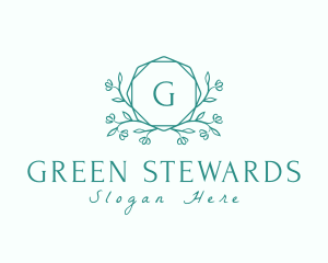 Botanical Leaf Wreath logo design