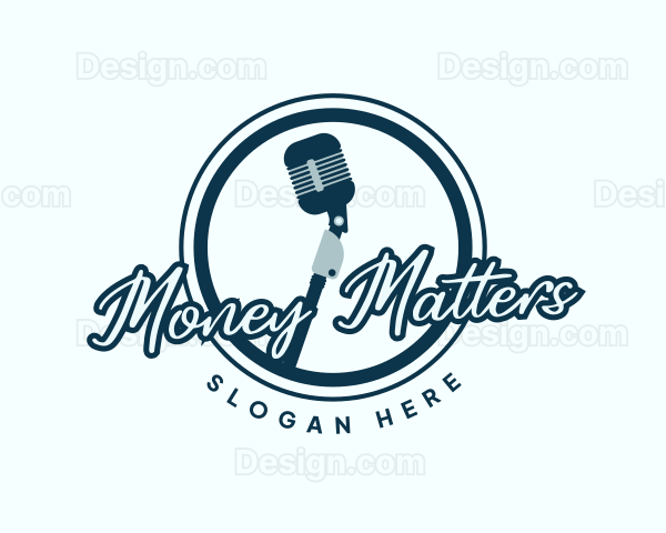 Podcast Music Microphone Logo