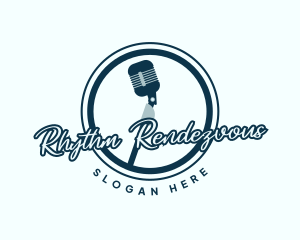 Podcast Music Microphone logo design