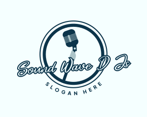 Podcast Music Microphone logo design