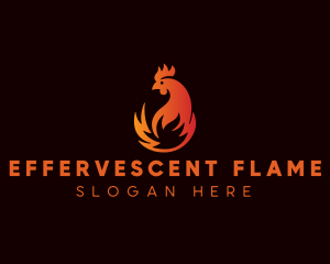 Chicken Flame Grill logo design