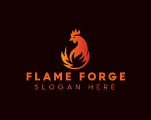 Chicken Flame Grill logo design