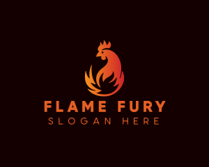 Chicken Flame Grill logo design