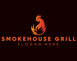 Chicken Flame Grill logo design