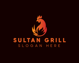 Chicken Flame Grill logo design