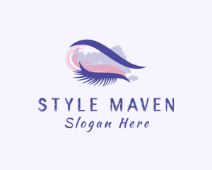 Watercolor Eyelash Styling logo design