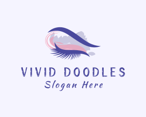 Watercolor Eyelash Styling logo design