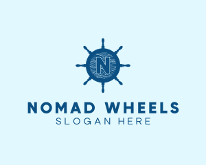 Sailor Wheel Wave logo design