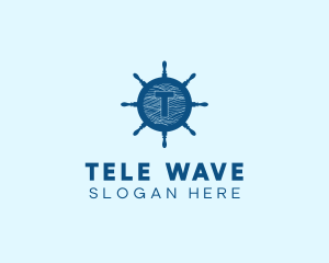 Sailor Wheel Wave logo design