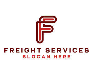 Logistics Freight Courier Letter F logo