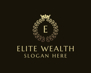 Luxury Crown Wreath Royalty logo design