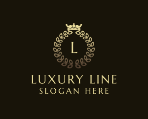 Luxury Crown Wreath Royalty logo design