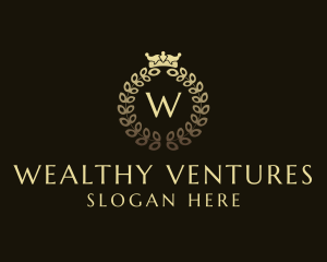 Luxury Crown Wreath Royalty logo design