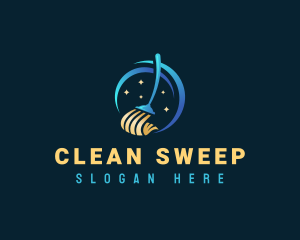 Broom Cleaning Mop logo design