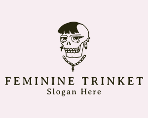 Skull Necklace Accessory logo design