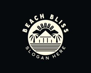 Tropical Beach House Villa logo design