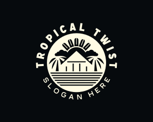 Tropical Beach House Villa logo design