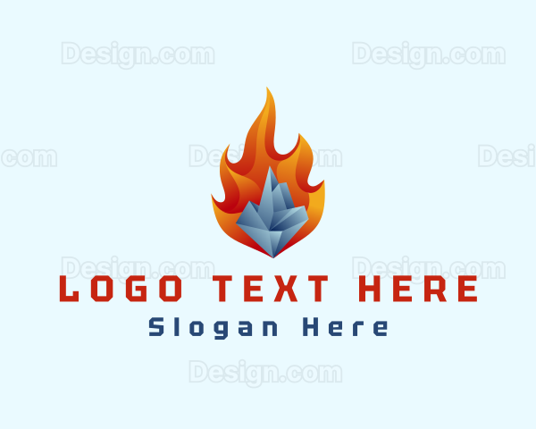 3D Iceberg Flame Logo
