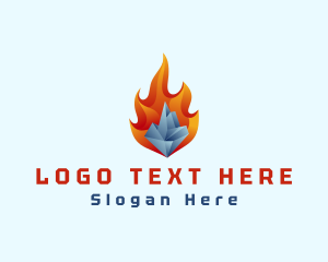 3d - 3D Iceberg Flame logo design