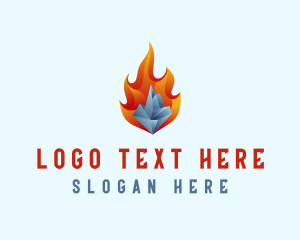 3D Iceberg Flame logo