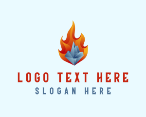 3D Iceberg Flame Logo