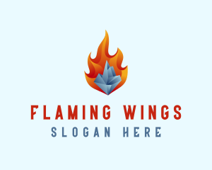 3D Iceberg Flame logo design