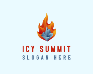 3D Iceberg Flame logo