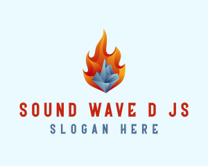 3D Iceberg Flame logo design