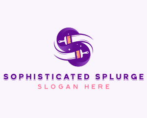 Painting Brush Letter S logo design