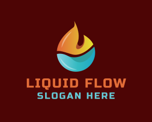 Flame Water Droplet logo design