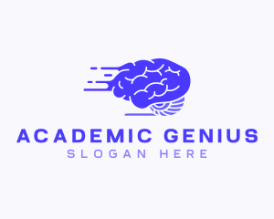 Fast Learning Brain logo design