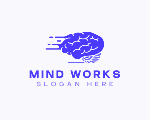 Fast Learning Brain logo design