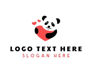 Heart - Heart Panda Zoo logo design