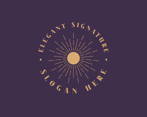 Elegant Sun Badge logo design