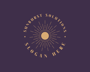 Elegant Sun Badge logo design