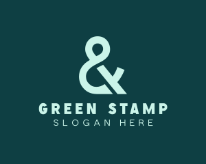 Green Ampersand Font logo design