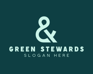 Green Ampersand Font logo design