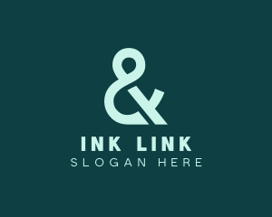 Green Ampersand Font logo design