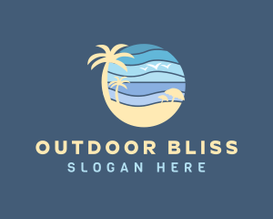 Beach Seaside Waves logo design