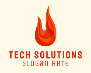 Hot Flaming Torch Logo