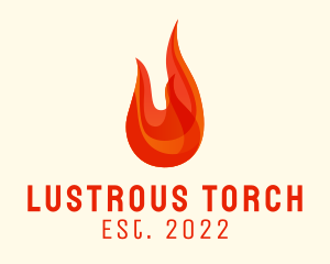 Hot Flaming Torch logo design