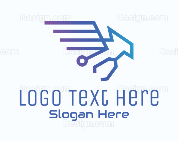 Blue Gradient Eagle Tech Stethoscope Logo