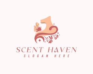 Elegant Floral Perfume logo design
