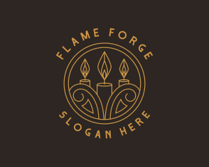 Candle Flame Aromatheraphy logo design