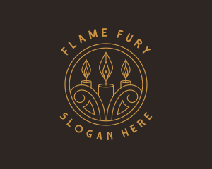 Candle Flame Aromatheraphy logo design